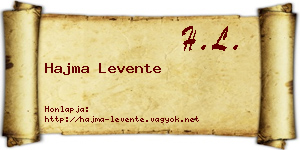 Hajma Levente névjegykártya